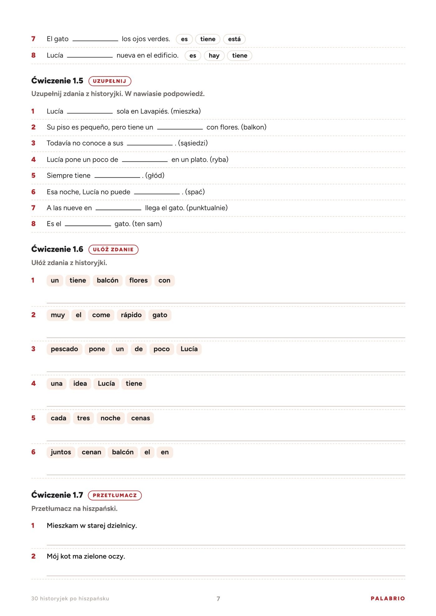 Kolejne ćwiczenia z miejscem na odpowiedzi