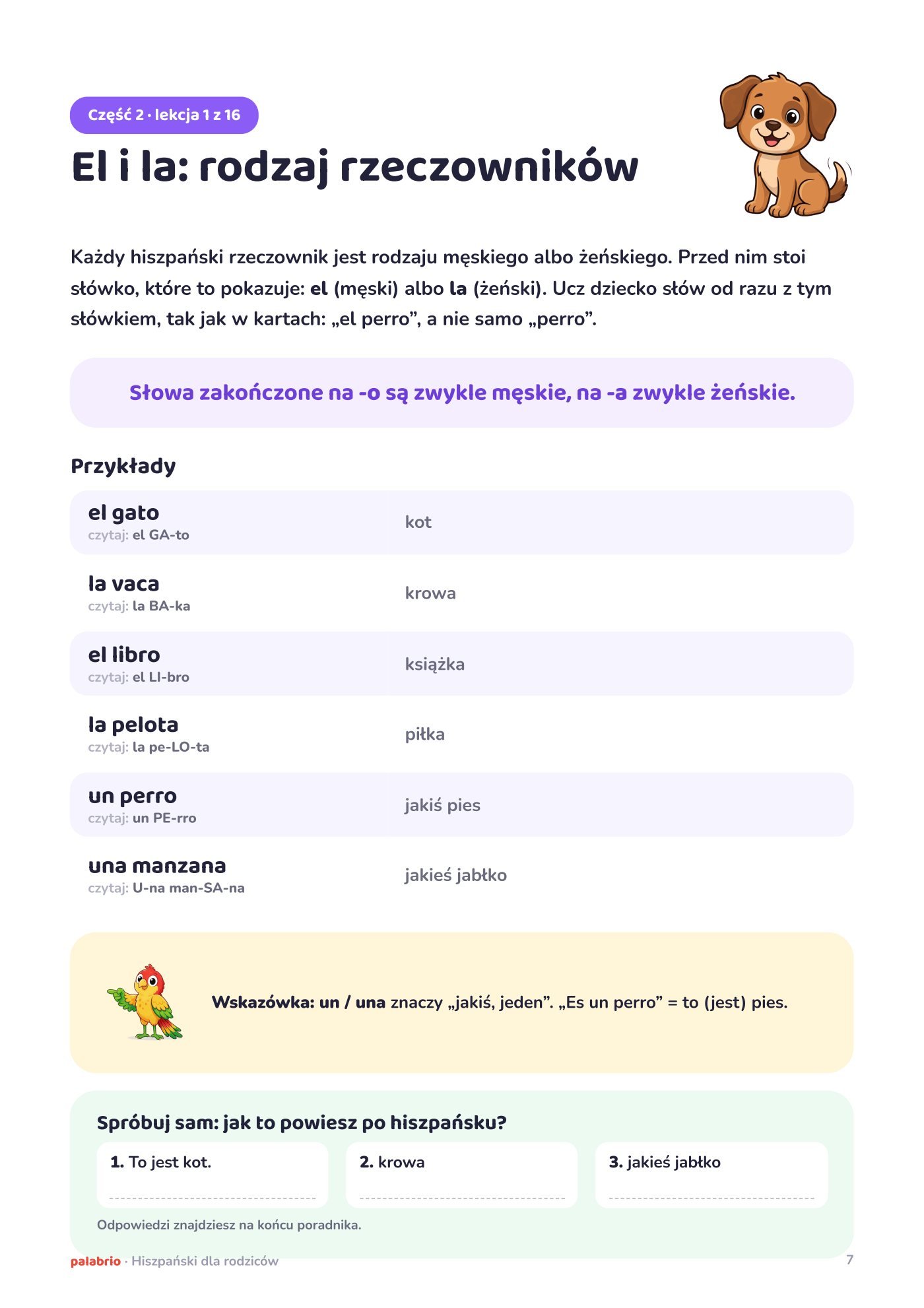Lekcja: el i la