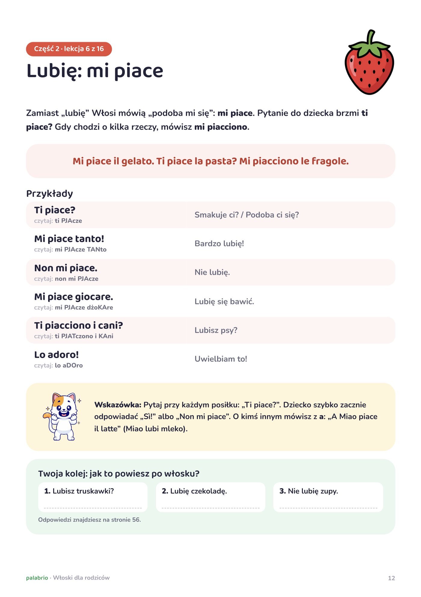 Lekcja: mi piace
