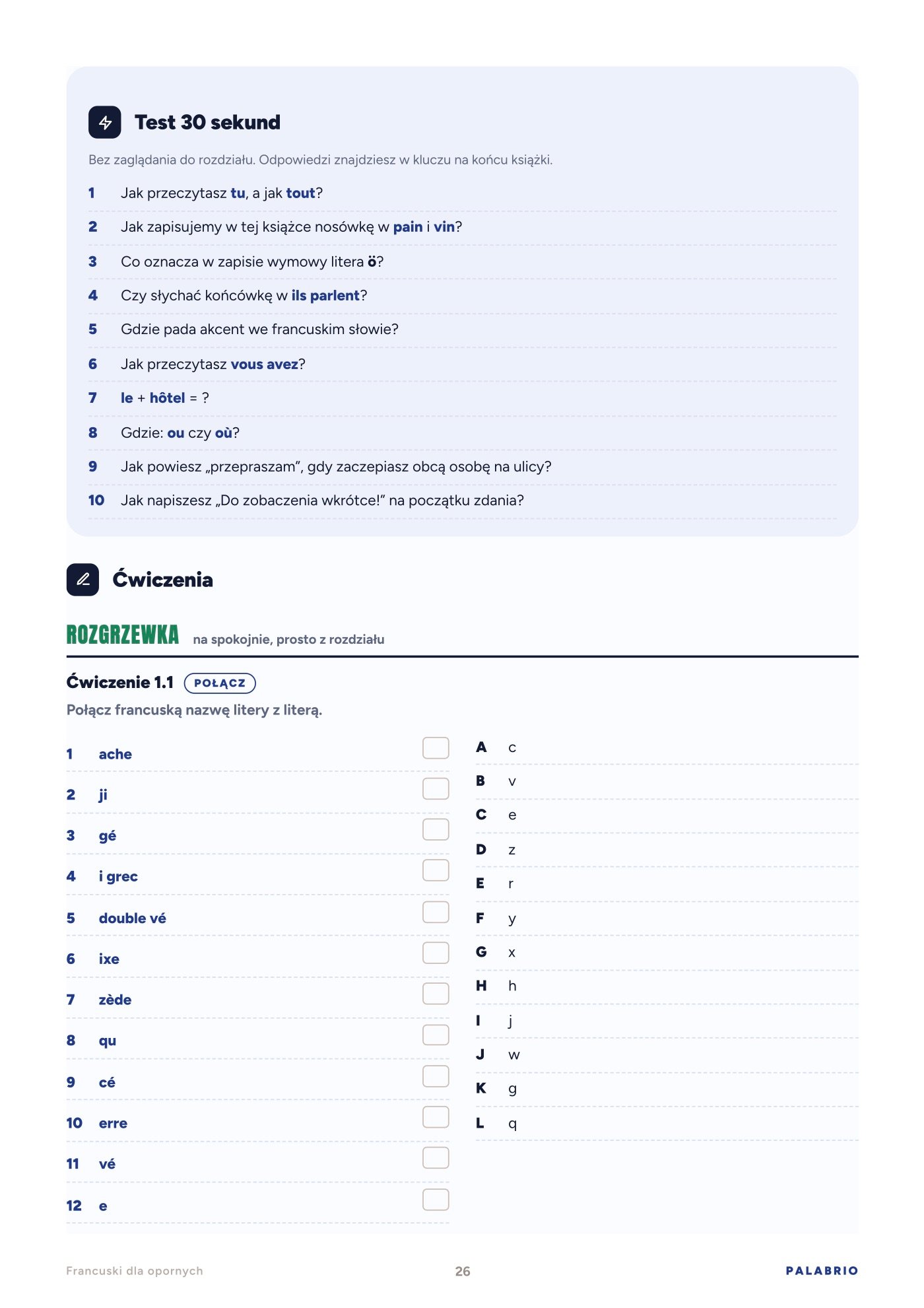 Test 30 sekund i ćwiczenia