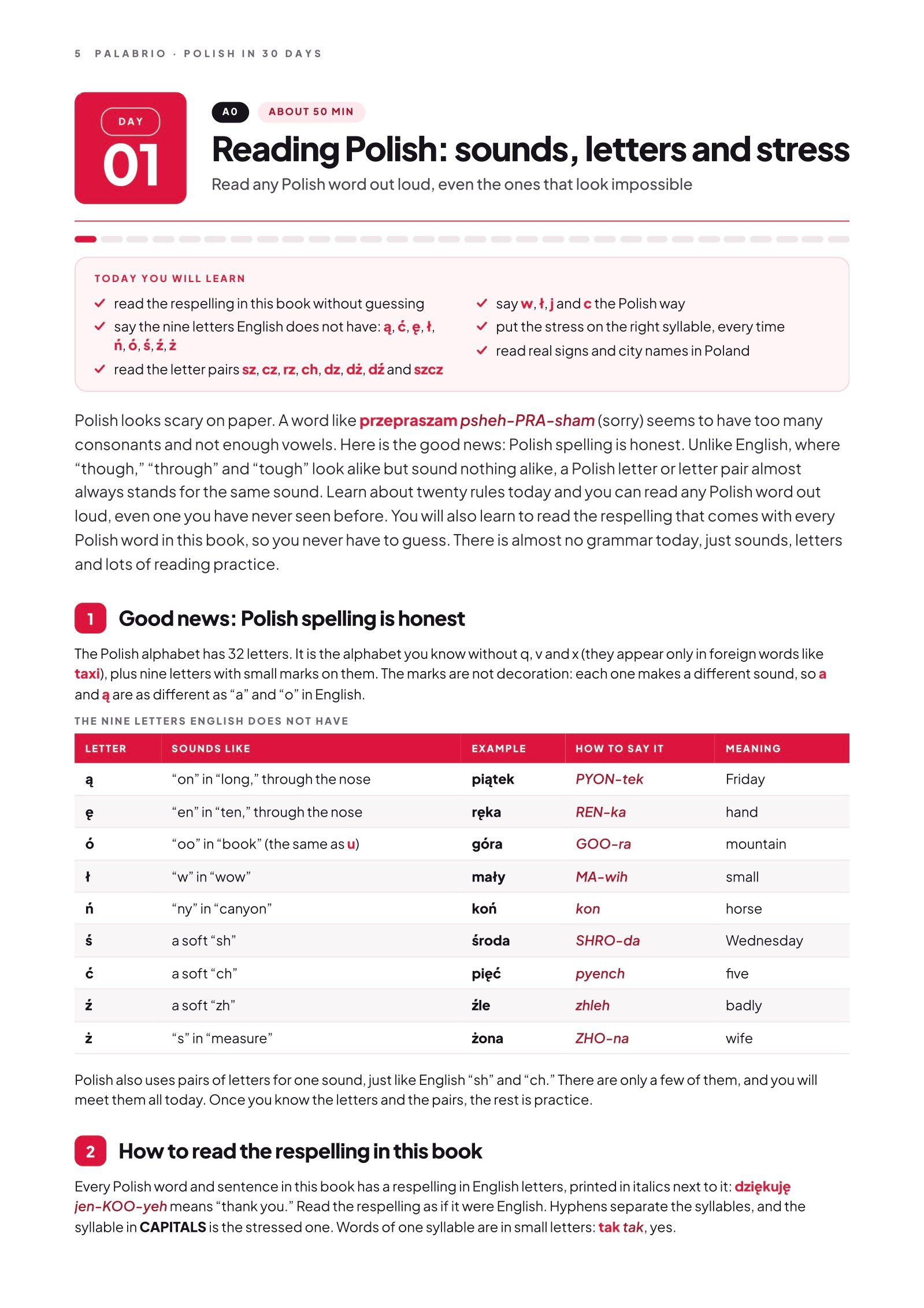 Day 1: reading Polish