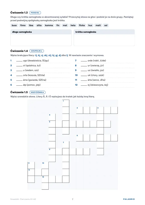 Zestaw 1: wymowa i krzyżówka