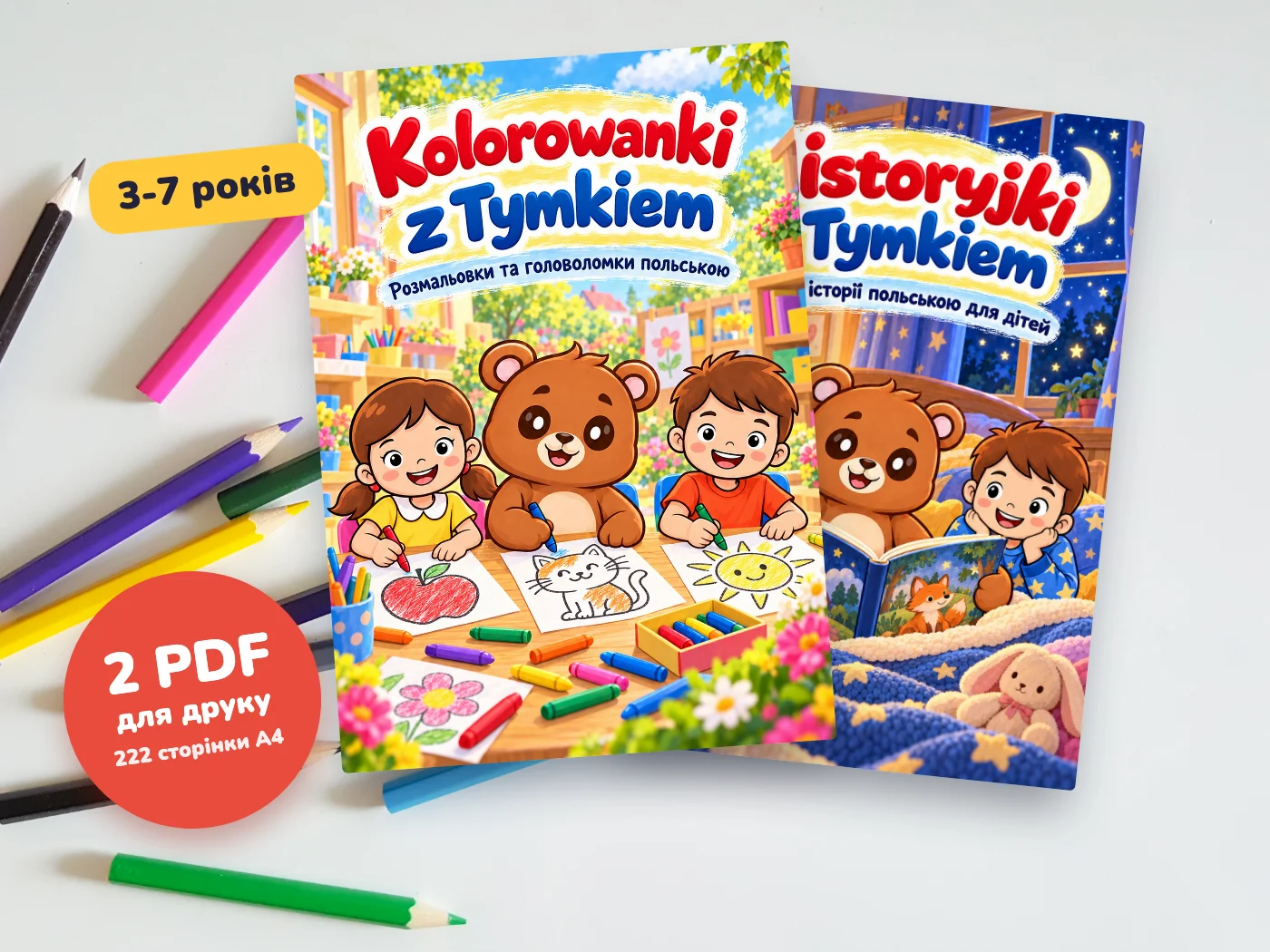 Дві книжки для друку: «Kolorowanki z Tymkiem» і «Historyjki z Tymkiem»