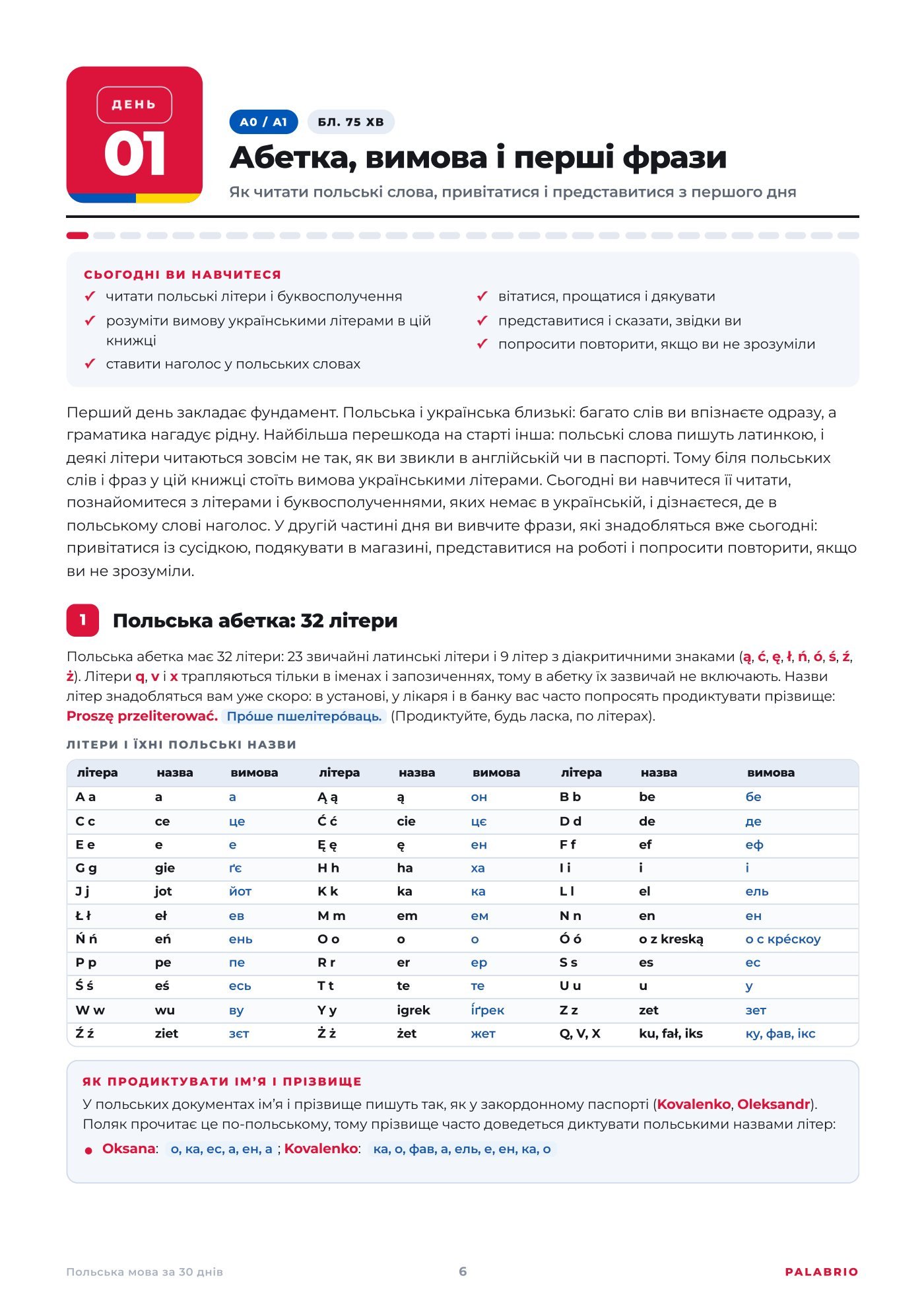 День 1: абетка, вимова і перші фрази